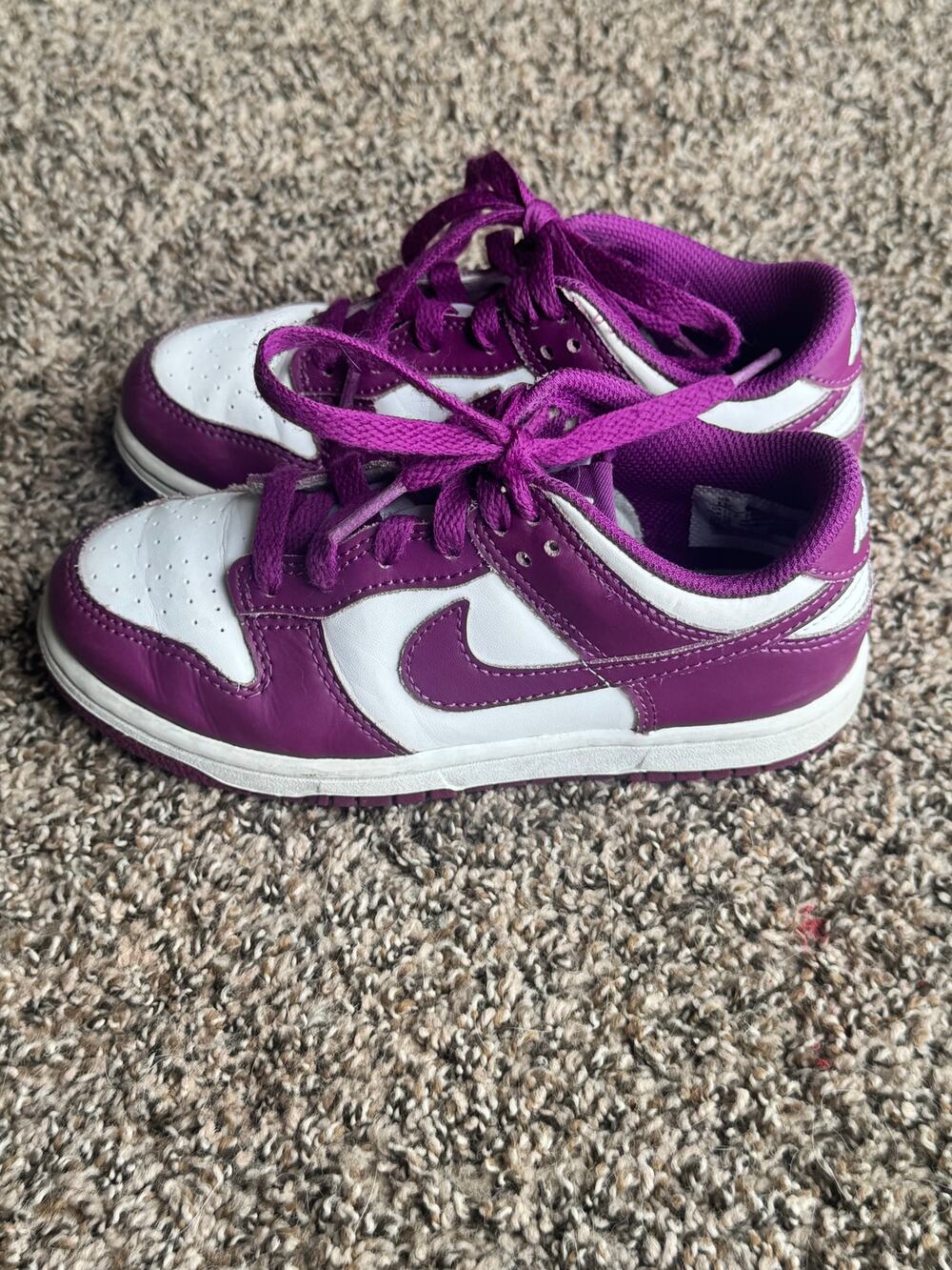 Nike Dunk Low “Viotech White” Kids Sneakers Size 13C Purple White